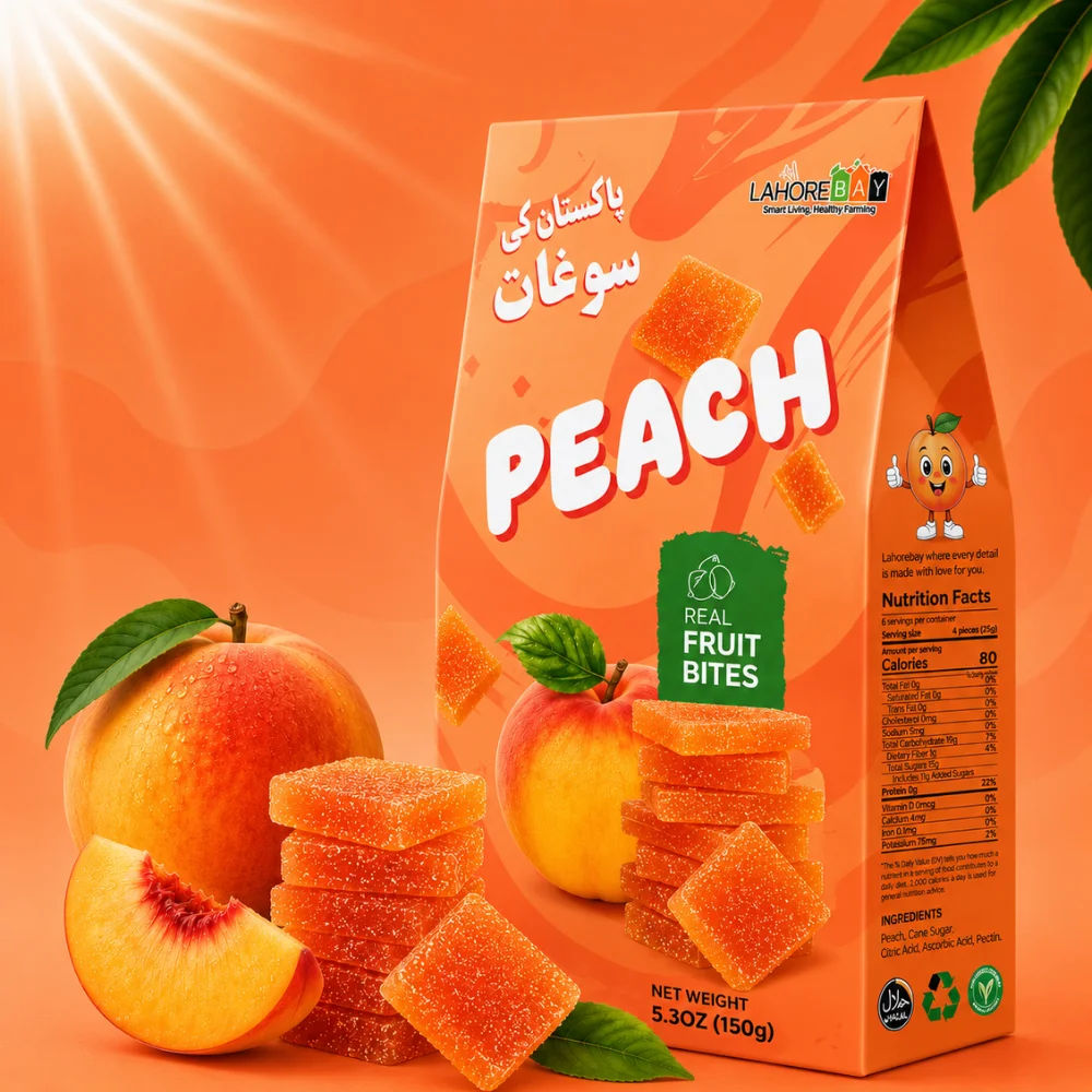LahoreBay Peach Fruit Bites packaging